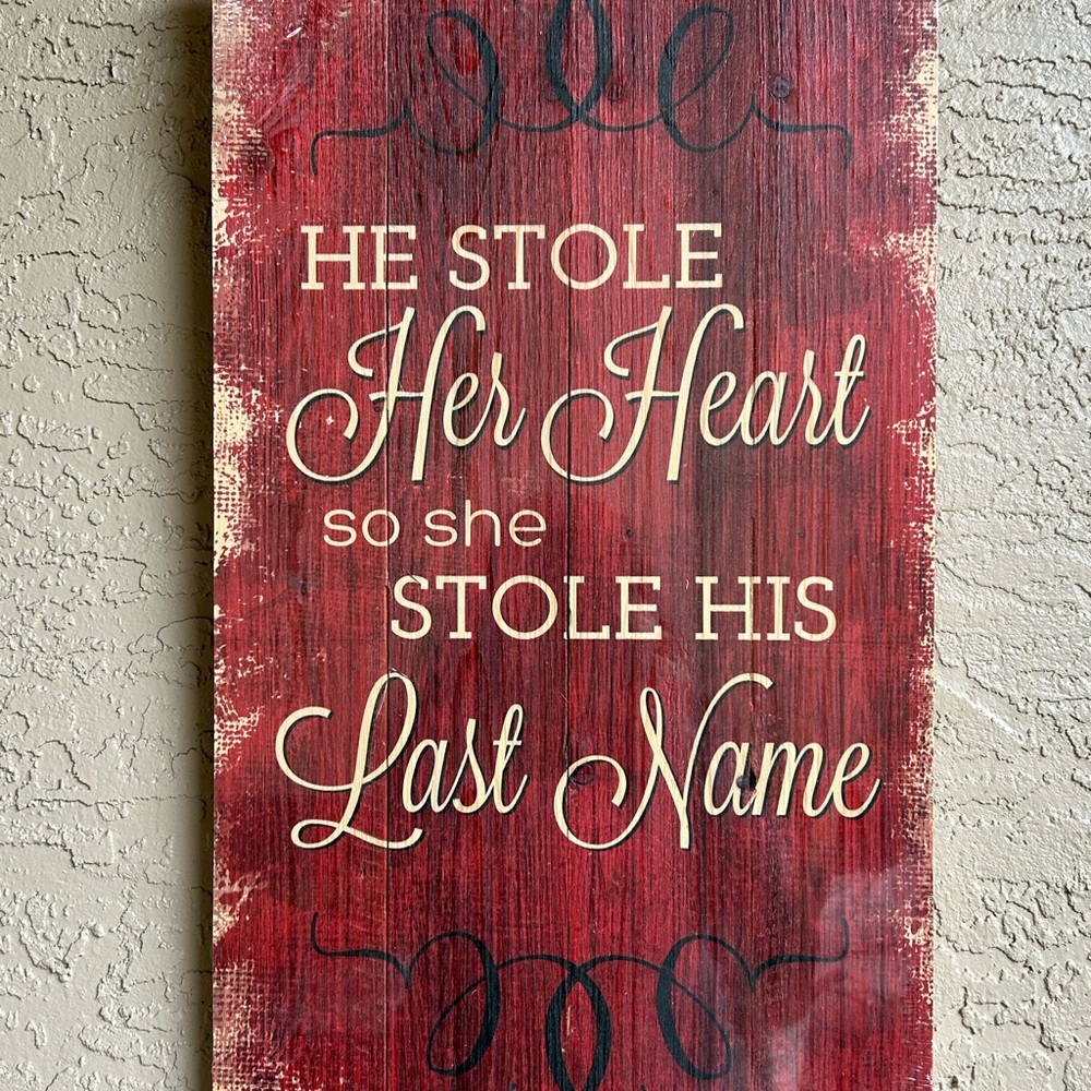 Red Rustic Wall Art Sign